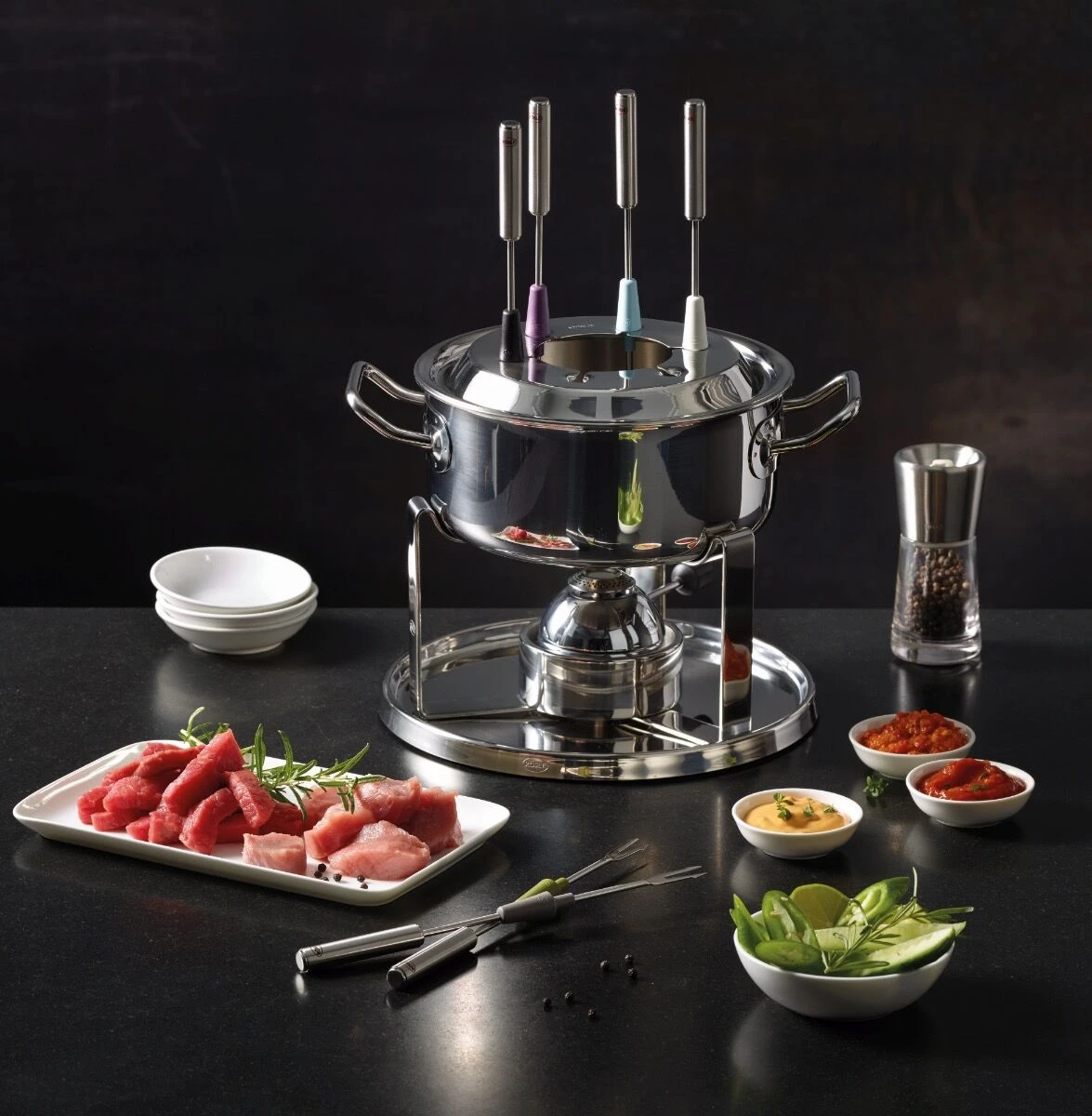 Rösle Multiply Fondueset ø 20 Cm 6-persoons Rvs 5 Rösle Multiply Fondueset ø 20 Cm 6-persoons Rvs - Afbeelding 3