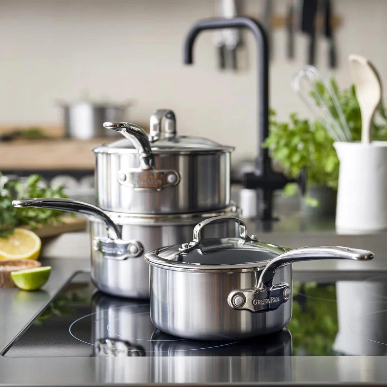 Pannen Verkoop -Pannen Verkoop greenpan premiere steelpannenset