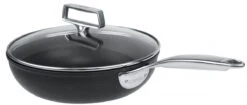 Cristel Castel'pro Exceliss+ Ultralu Sauteerpan Met Anti-aanbaklaag En Glasdeksel ø 24 Cm Aluminium Zwart