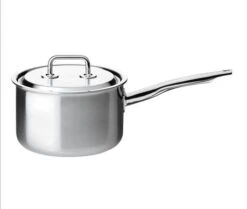 Spring Brigade Premium Hoge Steelpan Met Rvs Deksel ø 18 Cm Rvs